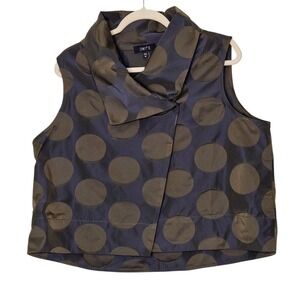 Comfy USA Polka Dot Sleeveless Top Statement Collar Vest M Oversized  Boxy Artsy